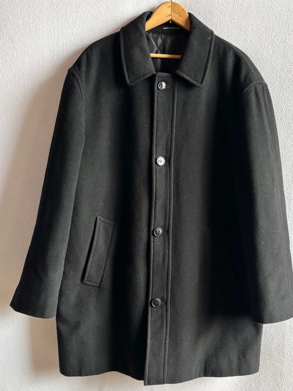 Lauren Ralph Lauren Black Wool Cashmere Blend Coat 42R